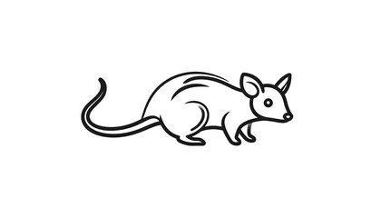 Simple black outline drawing of a rodent