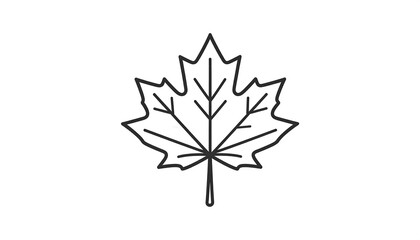 Simple black outline of a maple leaf
