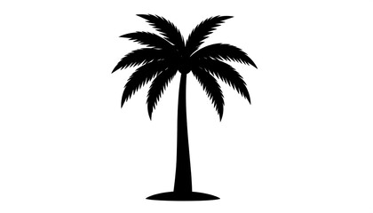 Simple black silhouette of a palm tree