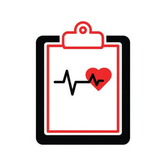 Heartbeat Clipboard Medical Health Report Icon