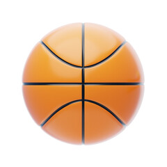 Fototapeta premium Orange Basketball with Black Seams Against Transparent Background Sports Equipment Close Up View Glossy Round Ball Indoor Game Championship Competitive Play