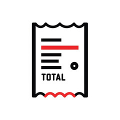 Receipt Icon Showing Total Bill and Payment Details