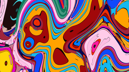 Psychedelic colorful abstract fluid and liquid fractal background