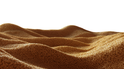 Expansive desert landscape with rolling dunes and vast open sky isolated on transparent background