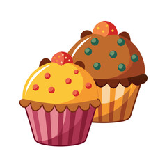 isolated muffins on white background