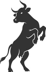 Black vector silhouette of a cow animal