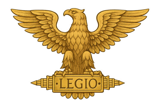 Golden roman eagle aquila legio standard symbol