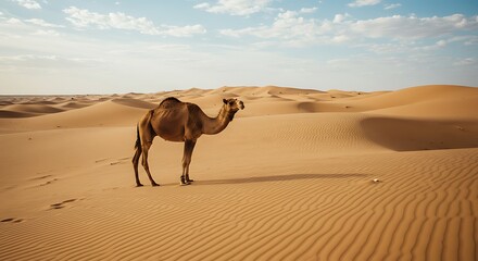 Desert Camel Landscape Image.