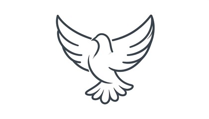 Obraz premium Simple line art of a flying dove