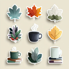 set of vector icons of autumn