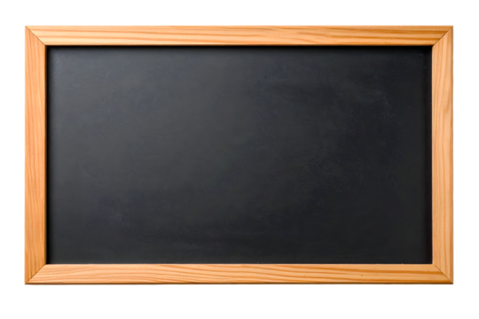 Clean wooden framed blackboard ready for your creative messages, notes, or educational content