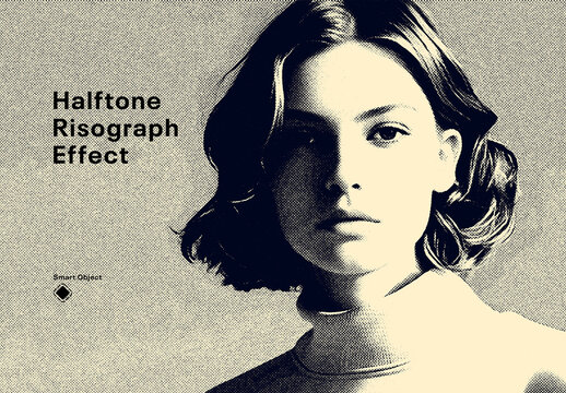 Retro Halftone Risograph Photo Effect