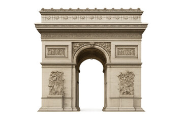 Fototapeta premium Arc de triomphe monument in paris cutout