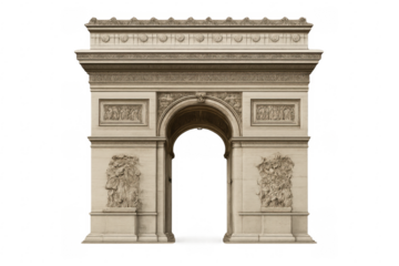 Arc de triomphe monument in paris cutout