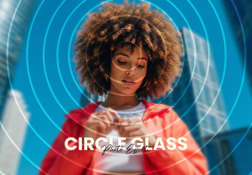 Transparent Circle Glass Photo Effect Mockup