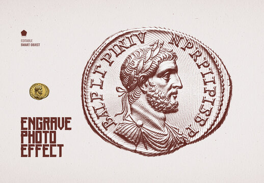 Vintage Engrave Photo Effect Mockup