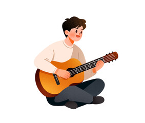 Obraz premium man with guitar