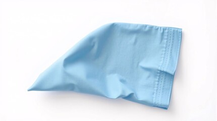Blue napkin isolated on white background. 