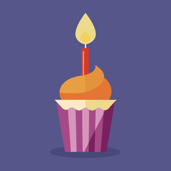 birthday cupcake with candle