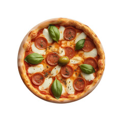 traditional italian pizza isolated on white background