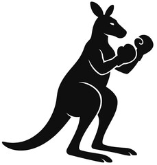 Boxing Kangaroo Silhouette � Australian Sports Mascot Vector