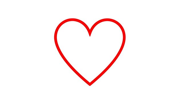 Simple red outline heart on white background
