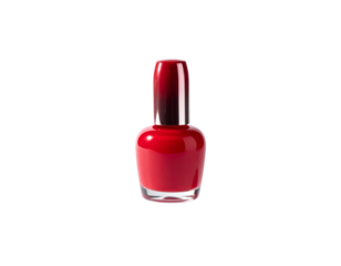 Minimalist Red Nail Lacquer Bottle with Light Reflection PNG