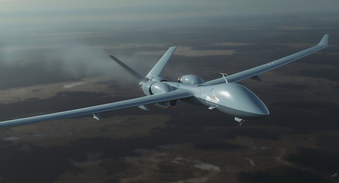 Unmanned Aerial Vehicle Flying in Sky