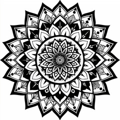 Black mandala for coloring book
