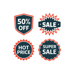 Bold Sale and Discount Badges for Special Offers and Promotions