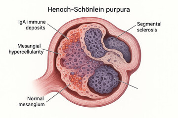 Henoch-Sch&ouml;nlein Purpura Kidney Glomerulus Illustration