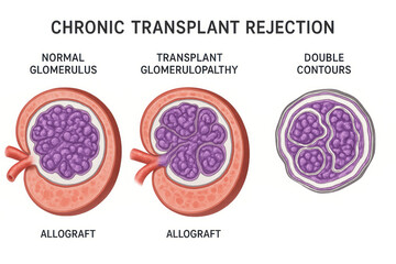 Chronic Transplant Rejection Glomerulus Comparison Illustration