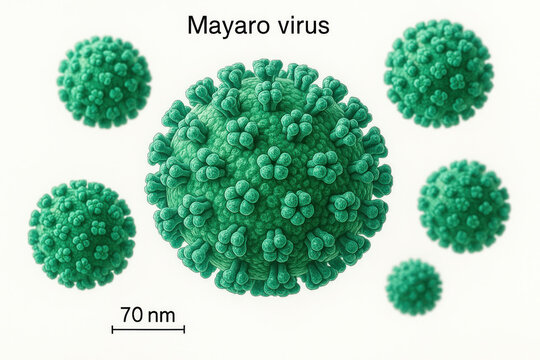 Mayaro Virus Illustration, Microbiology, Viral Particle