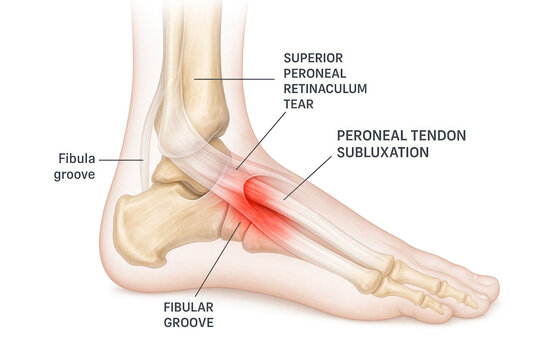 Illustration of a Foot with a Peroneal Tendon Injury