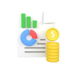 Accounting data analysis isolated 3d render icon illustration