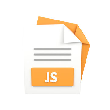 JS file document type isolated 3d render icon illustration
