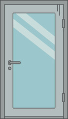 Vector illustration of glass door
