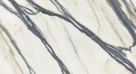 Elegant White Marble with Dark Veins Abstract Background.