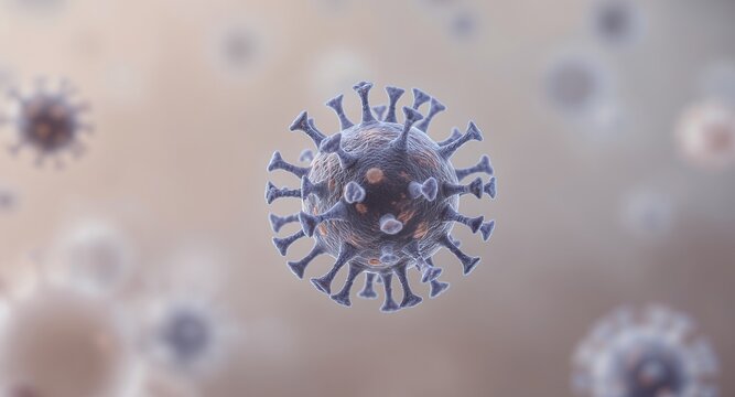 Illustration of a microscopic pathogen, a biological threat