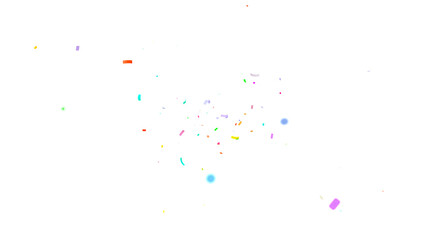 Fototapeta premium Multicolor confetti abstract background, Realistic Confetti on transparent. Colorful confetti explosion isolated on transparent background. 3D Golden Confetti PNG. Festival Colorful Gold Dust Sparkle.
