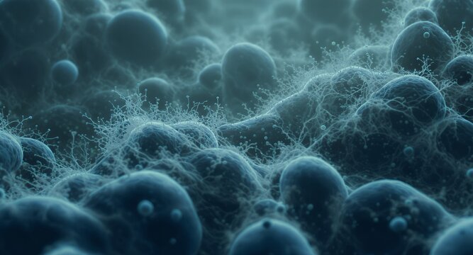 Abstract microscopic cellular structure and biological design.