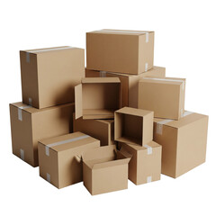 Fototapeta premium cardboard boxes on white background