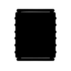 Obraz premium Simple Graphic of a Black Can with Embossed Edge on White Background