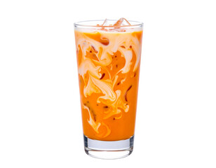 Refreshing Thai Iced Tea with Milk Swirls – Cutout