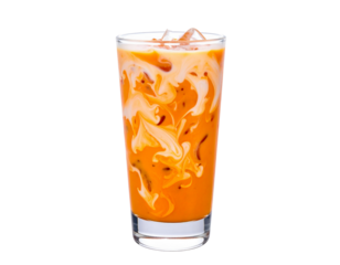 Refreshing Thai Iced Tea with Milk Swirls – Cutout