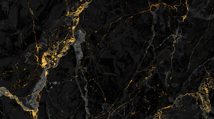 Elegant Black Marble Texture with Golden Veins