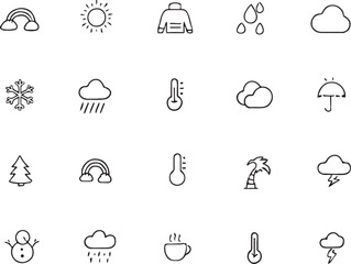 Winter Christmas Editable vector icon set