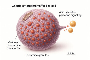 Gastric Enterochromaffin-like Cell and Histamine Granules