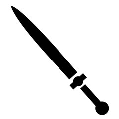 Sword vector silhouette , clip art, and symbol. Shilhouette of sword concept and simple design.