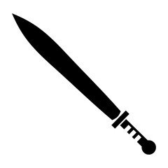 Sword vector silhouette , clip art, and symbol. Shilhouette of sword concept and simple design.